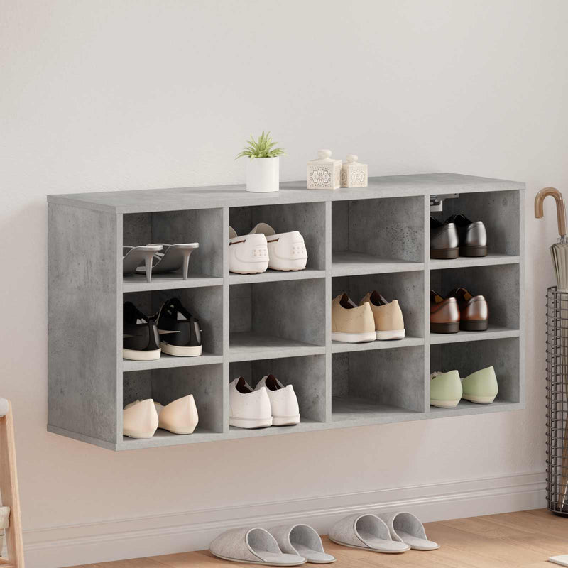 Vidaxl schoenenkast 103 x 30 x 51 cm bewerkt hout betongrijs