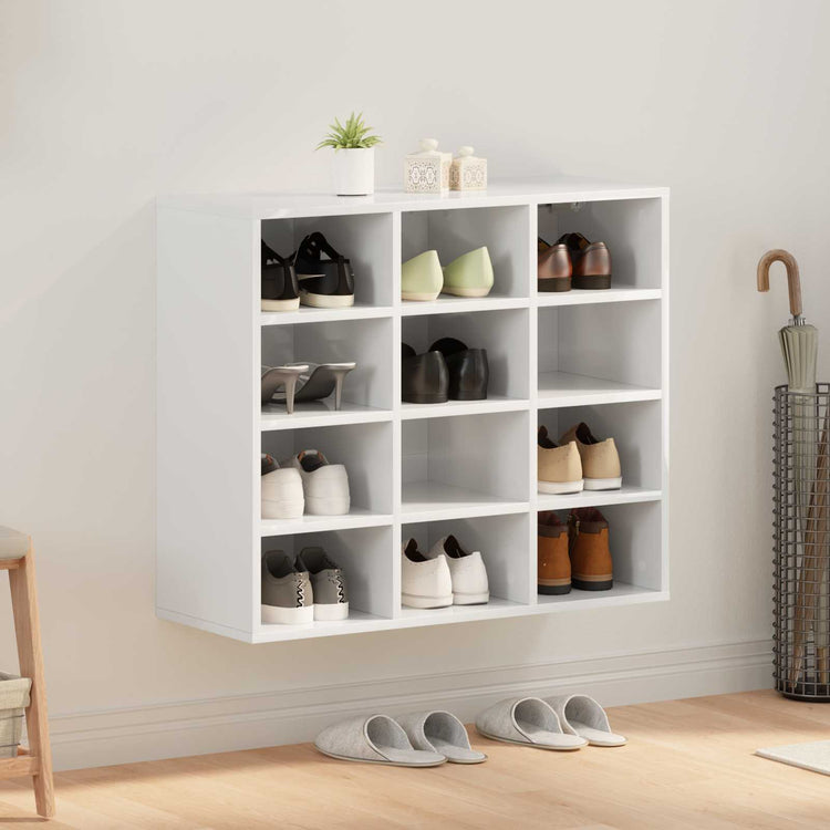 Vidaxl schoenenkast 77,5 x 30 x 67 cm bewerkt hout wit