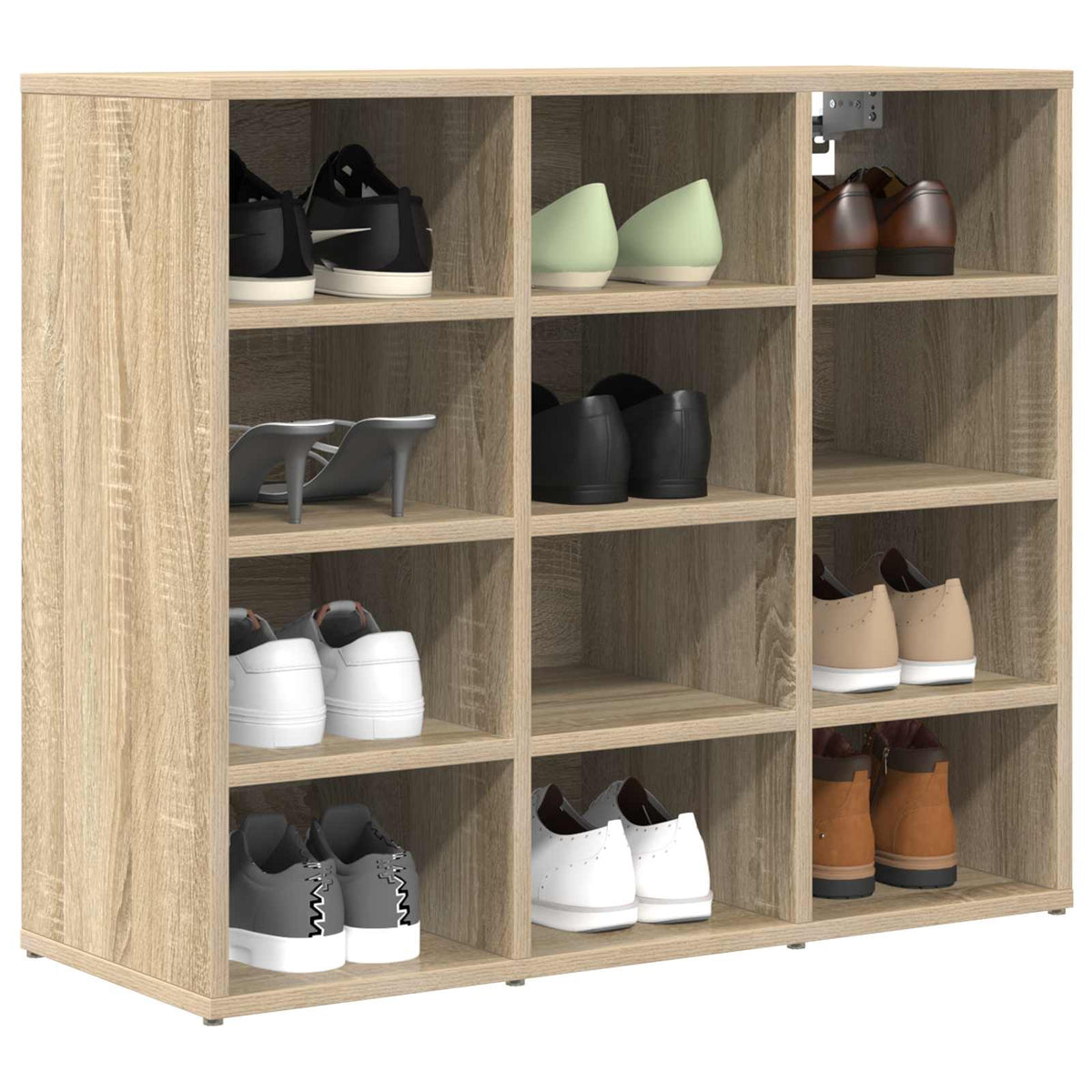 Vidaxl schoenenkast 77,5 x 30 x 67 cm bewerkt hout sonoma eiken