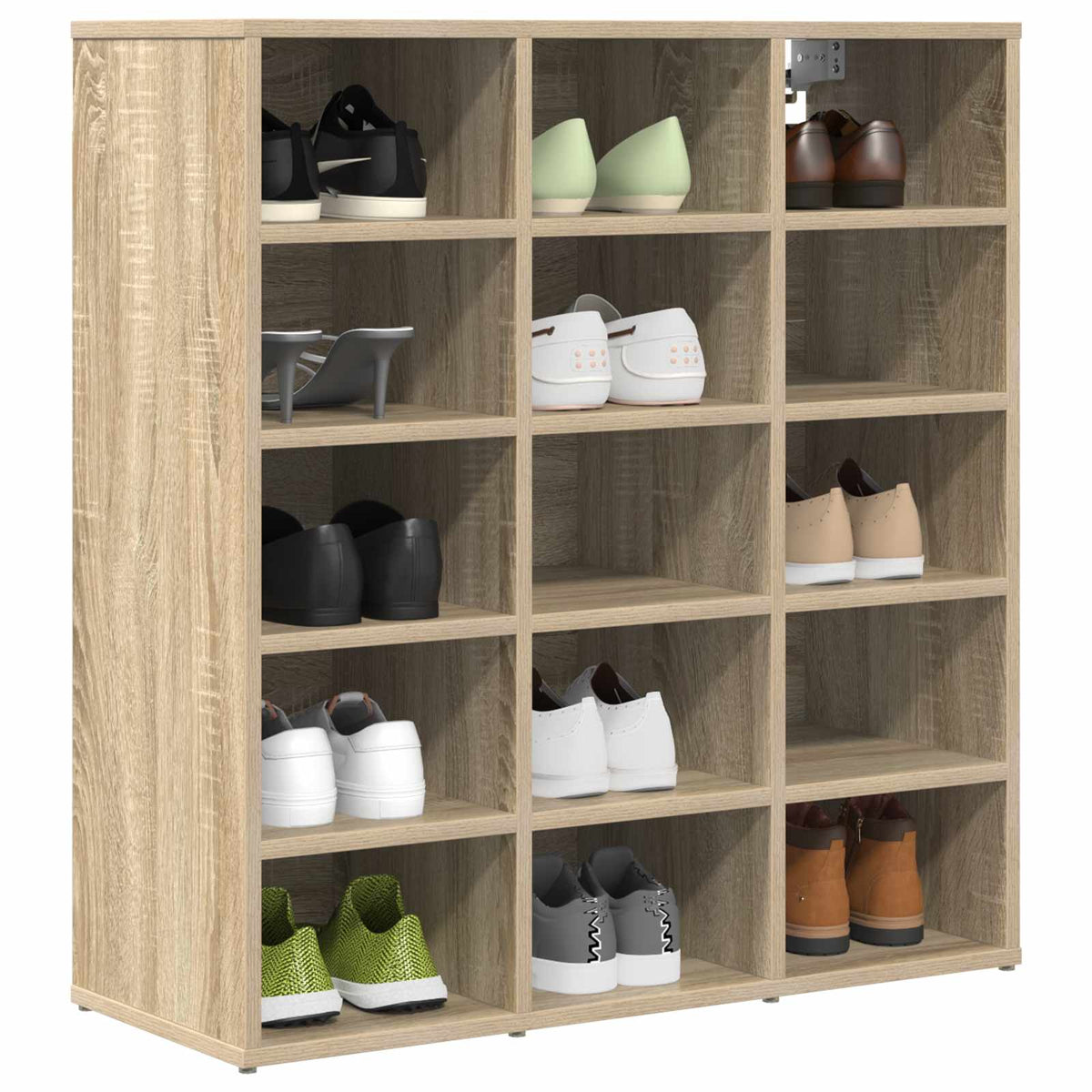 Vidaxl schoenenkast 77,5 x 30 x 83,5 cm bewerkt hout sonoma eiken