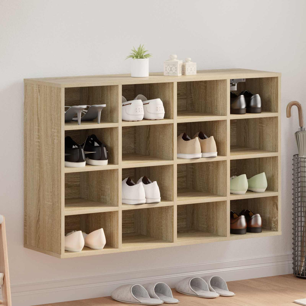 Vidaxl schoenenkast 103 x 30 x 67 cm bewerkt hout sonoma eiken