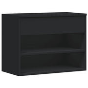 Vidaxl schoenenbank 60x30x45 cm bewerkt hout zwart - afbeelding 2