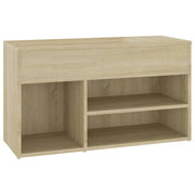 Vidaxl schoenenbank 80x30x45 cm bewerkt hout sonoma eikenkleurig - afbeelding 2