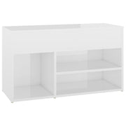 Vidaxl schoenenbank 80x30x45 cm bewerkt hout hoogglans wit - afbeelding 2