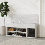Vidaxl schoenenbank 105x30x45 cm bewerkt hout betongrijs - afbeelding 3