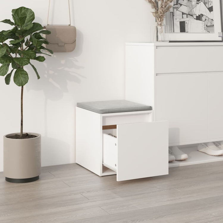 Vidaxl opbergbox met lade 40,5x40x40 cm bewerkt hout wit