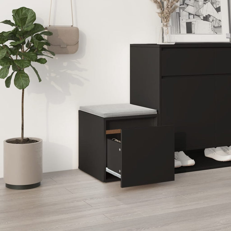 VidaXL Opbergbox met lade 40,5x40x40 cm bewerkt hout zwart
