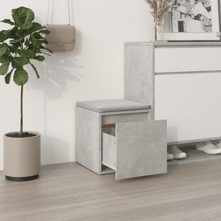 Vidaxl opbergbox met lade 40,5x40x40 cm bewerkt hout betongrijs