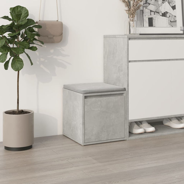 Vidaxl opbergbox met lade 40,5x40x40 cm bewerkt hout betongrijs