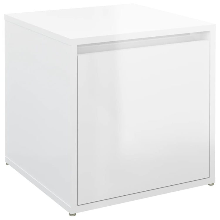 VidaXL Opbergbox met lade 40,5x40x40 cm bewerkt hout hoogglans wit