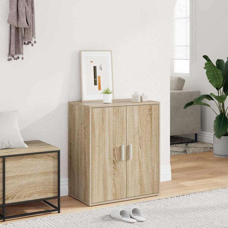 Vidaxl schoenenkast 60x35x70 cm bewerkt hout sonoma eikenkleurig