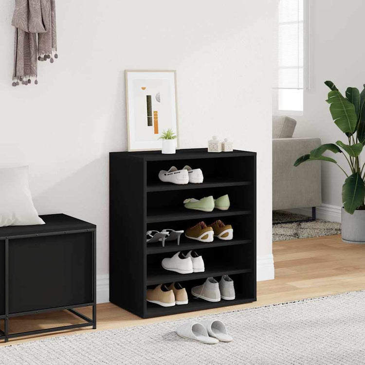 Vidaxl schoenenkast 60x35x70 cm bewerkt hout zwart