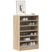 Vidaxl schoenenkast 60x35x92 cm bewerkt hout sonoma eikenkleurig - afbeelding 3