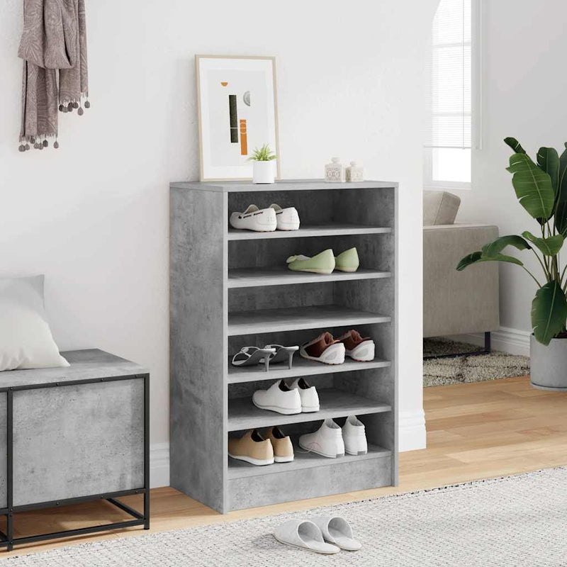 Vidaxl schoenenkast 60x35x92 cm bewerkt hout betongrijs