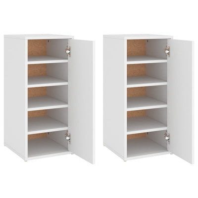 Vidaxl schoenenkasten 2 st 32x35x70 cm bewerkt hout wit