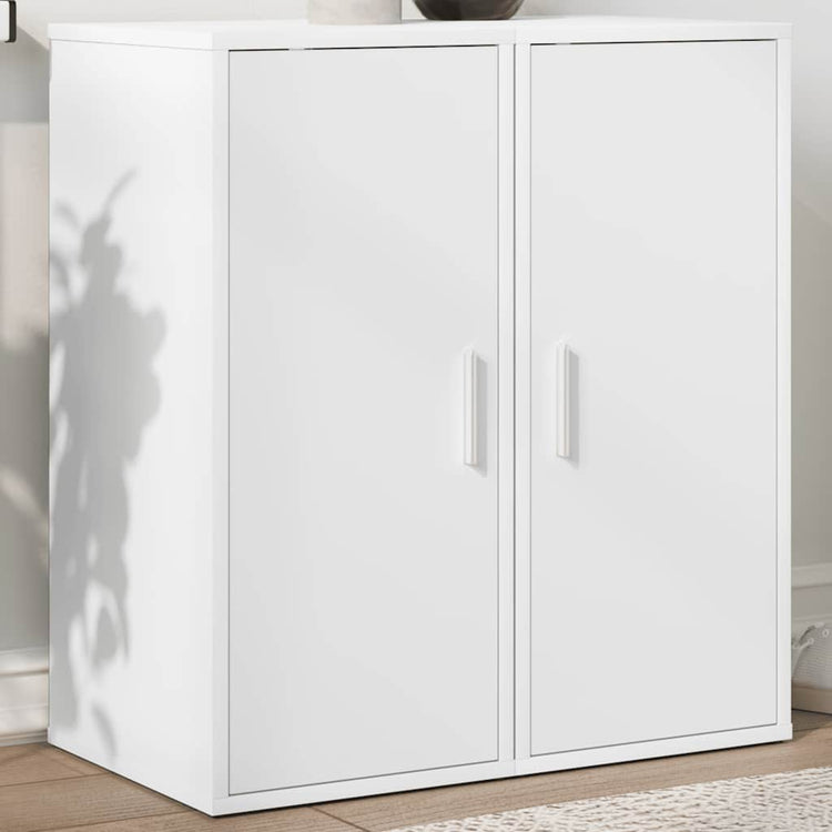 Vidaxl schoenenkasten 2 st 32x35x70 cm bewerkt hout wit