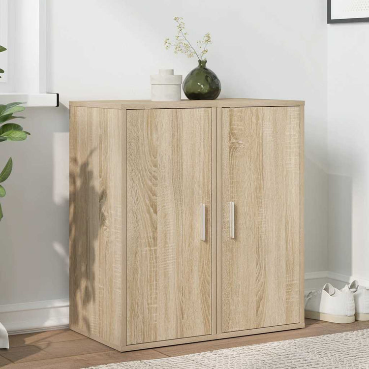 Vidaxl schoenenkasten 2 st 32x35x70 cm spaanplaat sonoma eikenkleurig