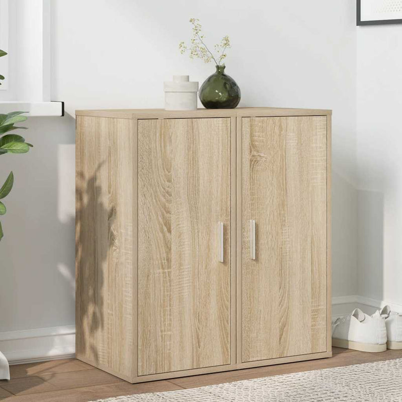 Vidaxl schoenenkasten 2 st 32x35x70 cm spaanplaat sonoma eikenkleurig