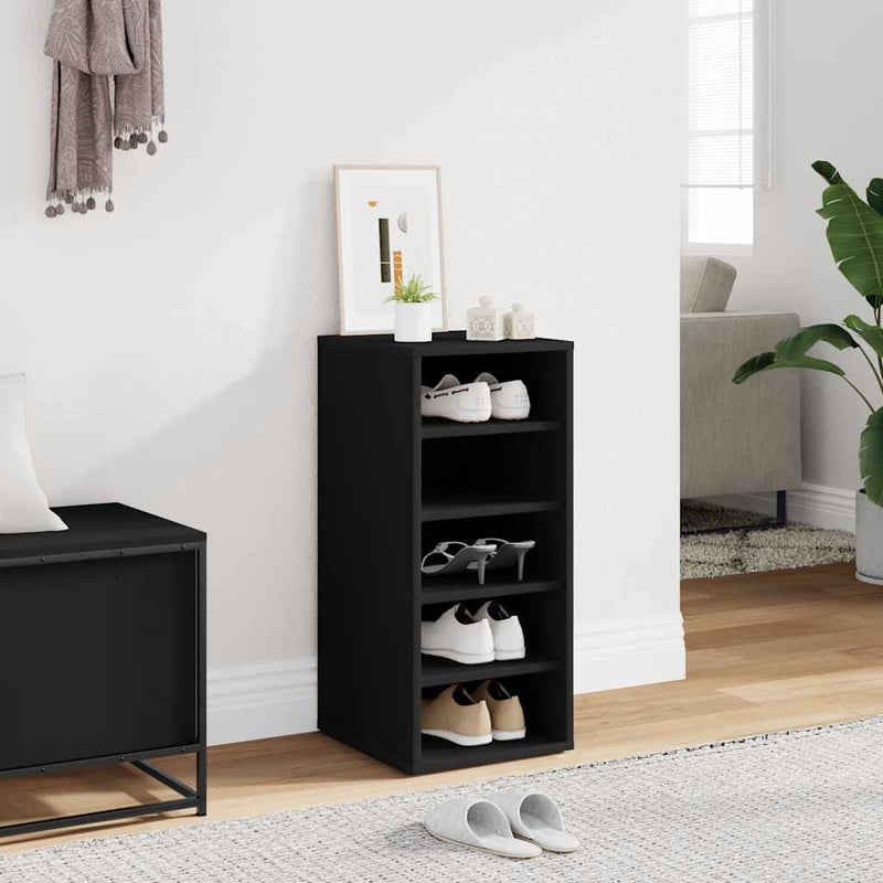 Vidaxl schoenenkast 31,5x35x70 cm spaanplaat zwart