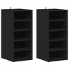 Vidaxl schoenenkasten 2 st 31,5x35x70 cm bewerkt hout zwart