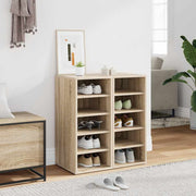 Vidaxl schoenenkasten 2 st 31,5x35x70 cm hout sonoma eikenkleur - afbeelding 1