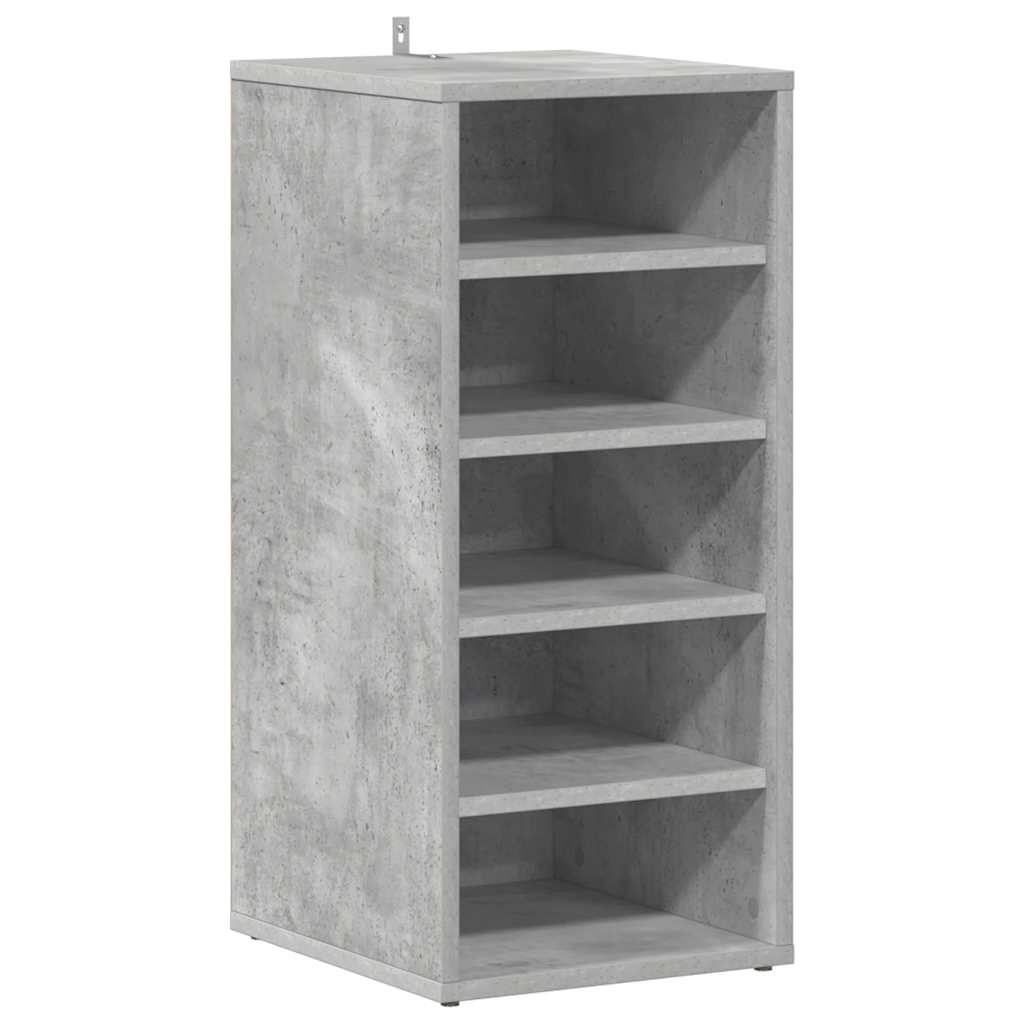 Vidaxl schoenenkast 31,5x35x70 cm bewerkt hout betongrijs