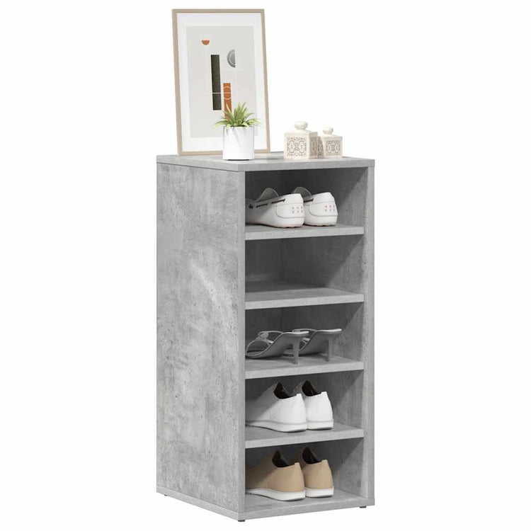 Vidaxl schoenenkast 31,5x35x70 cm bewerkt hout betongrijs
