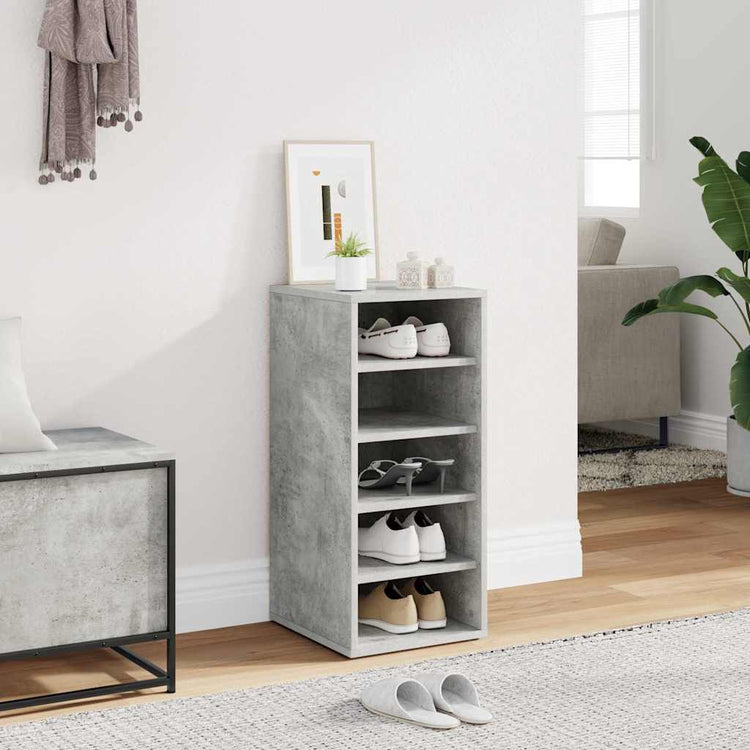 Vidaxl schoenenkast 31,5x35x70 cm bewerkt hout betongrijs