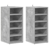 Vidaxl schoenenkasten 2 st 31,5x35x70 cm bewerkt hout betongrijs - afbeelding 2