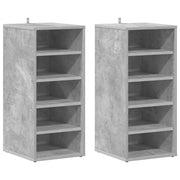 Vidaxl schoenenkasten 2 st 31,5x35x70 cm bewerkt hout betongrijs - afbeelding 2
