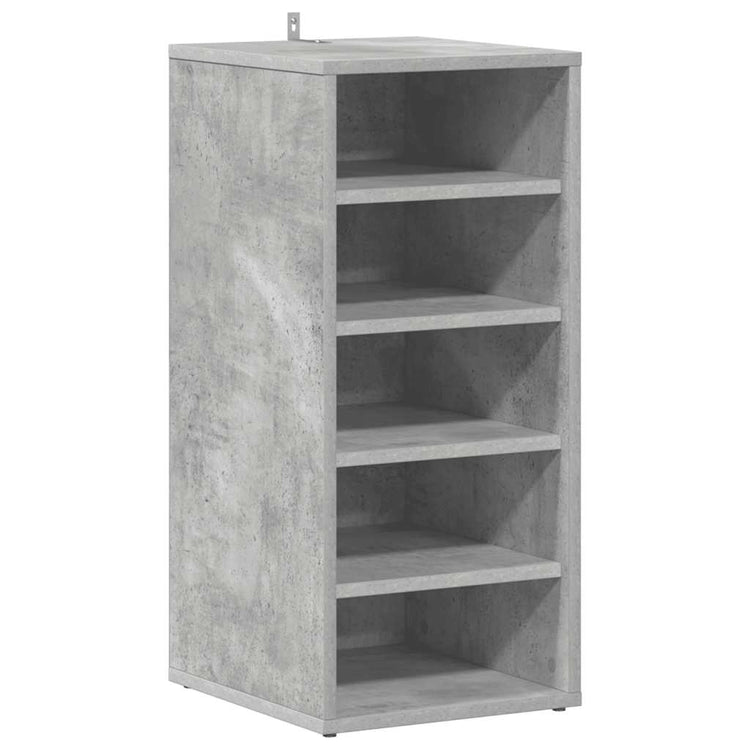 Vidaxl schoenenkasten 2 st 31,5x35x70 cm bewerkt hout betongrijs