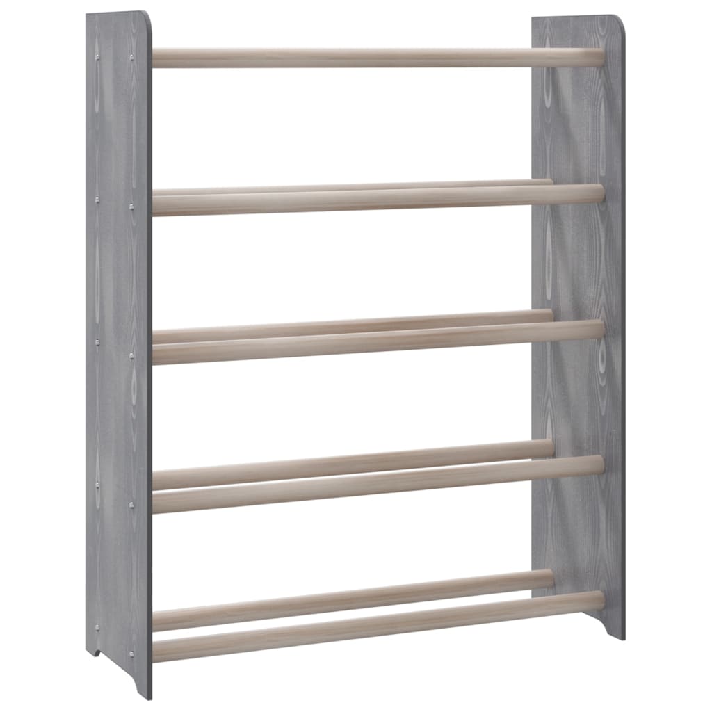 VidaXL Schoenenrek 65x24x81 cm bewerkt hout grijs