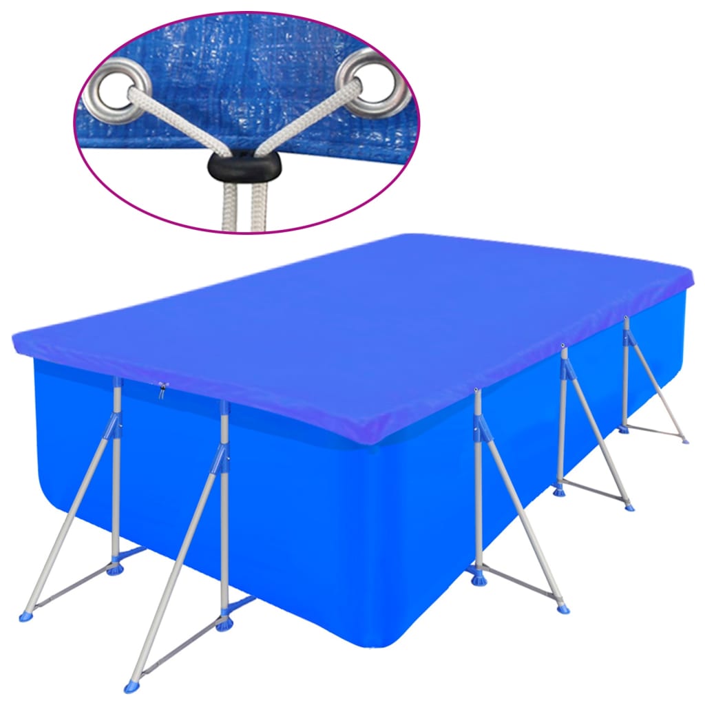 Vidaxl zwembadhoezen 2 st rechthoekig 90 g m² 394x207 cm pe