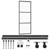 Vidaxl schuifdeur met beslag 76x205 cm aluminium en esg-glas