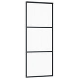 Vidaxl schuifdeur met beslag 76x205 cm aluminium en esg-glas - afbeelding 3