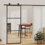 Vidaxl schuifdeur met beslag 76x205 cm aluminium en esg-glas - afbeelding 1