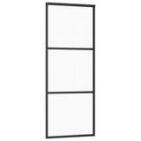 Vidaxl schuifdeur met beslag 76x205 cm aluminium en esg-glas - afbeelding 3