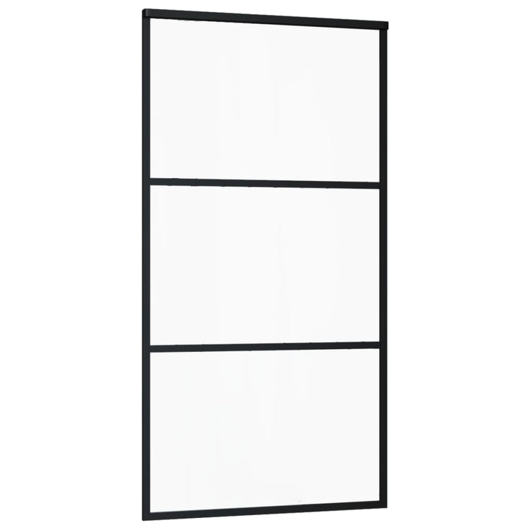 VidaXL Schuifdeur met beslag 102x205 cm aluminium en ESG-glas