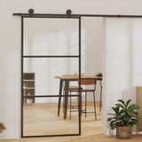 VidaXL Schuifdeur met beslag 102x205 cm aluminium en ESG-glas - afbeelding 1