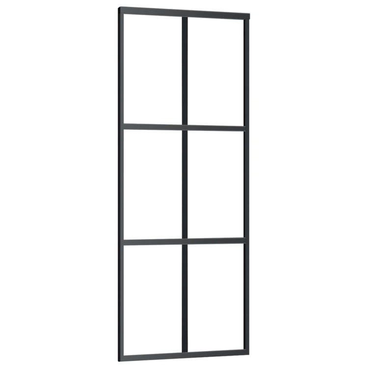 Vidaxl schuifdeur met beslag 76x205 cm aluminium en esg-glas