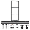 Vidaxl schuifdeur met beslag 76x205 cm aluminium en esg-glas