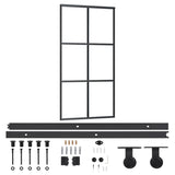 VidaXL Schuifdeur met beslag 102x205 cm aluminium en ESG-glas - afbeelding 2