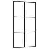 VidaXL Schuifdeur met beslag 102x205 cm aluminium en ESG-glas - afbeelding 3