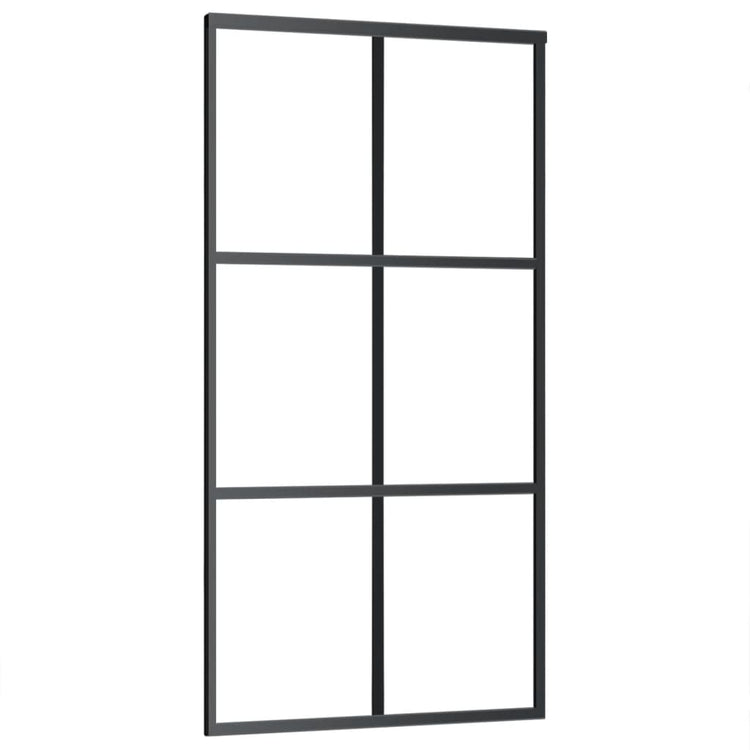 VidaXL Schuifdeur met beslag 102x205 cm aluminium en ESG-glas