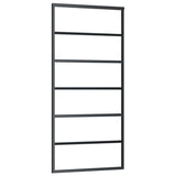 VidaXL Schuifdeur met beslag 90x205 cm aluminium en ESG-glas - afbeelding 3