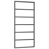 VidaXL Schuifdeur met beslag 90x205 cm aluminium en ESG-glas - afbeelding 3