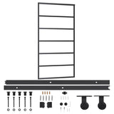 VidaXL Schuifdeur met beslag 102x205 cm aluminium en ESG-glas - afbeelding 2