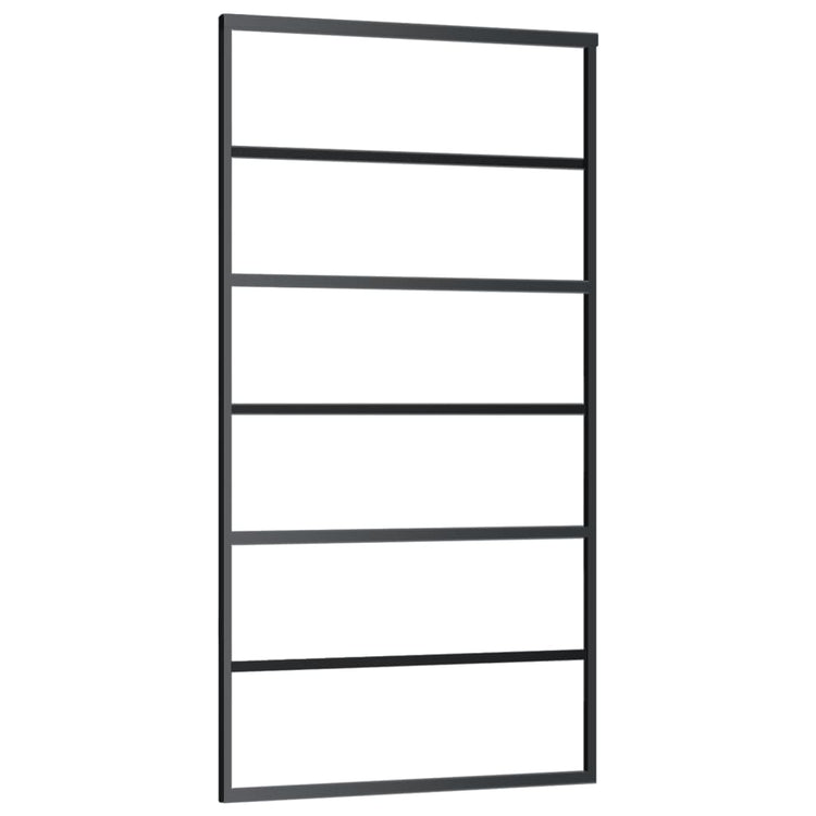 VidaXL Schuifdeur met beslag 102x205 cm aluminium en ESG-glas