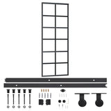 Vidaxl schuifdeur met beslag 76x205 cm aluminium en esg-glas - afbeelding 2