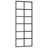 Vidaxl schuifdeur met beslag 76x205 cm aluminium en esg-glas - afbeelding 3